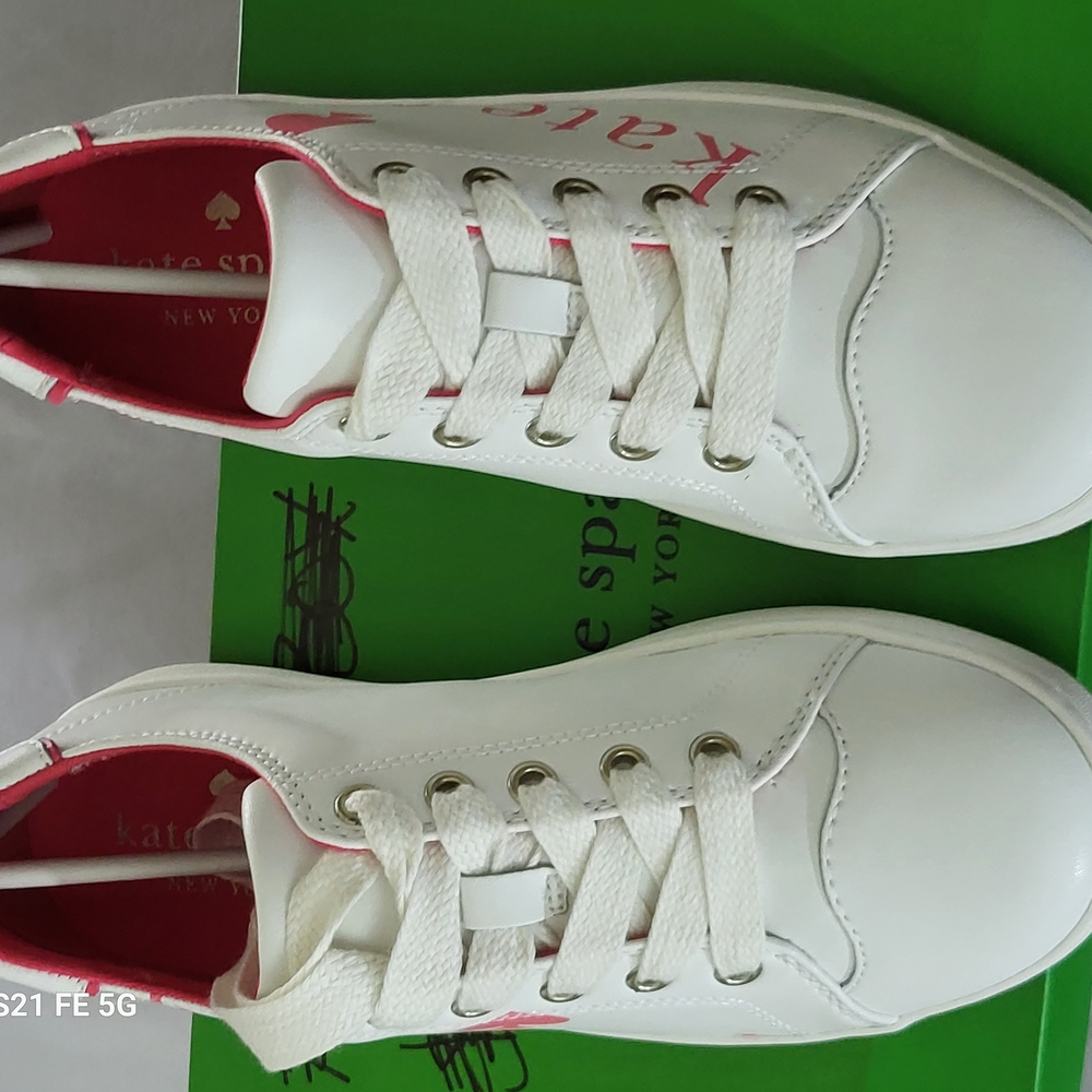Kate Spade Nikki Sneaker In Optic White/Pink Peppercorn - Picture 7 of 7